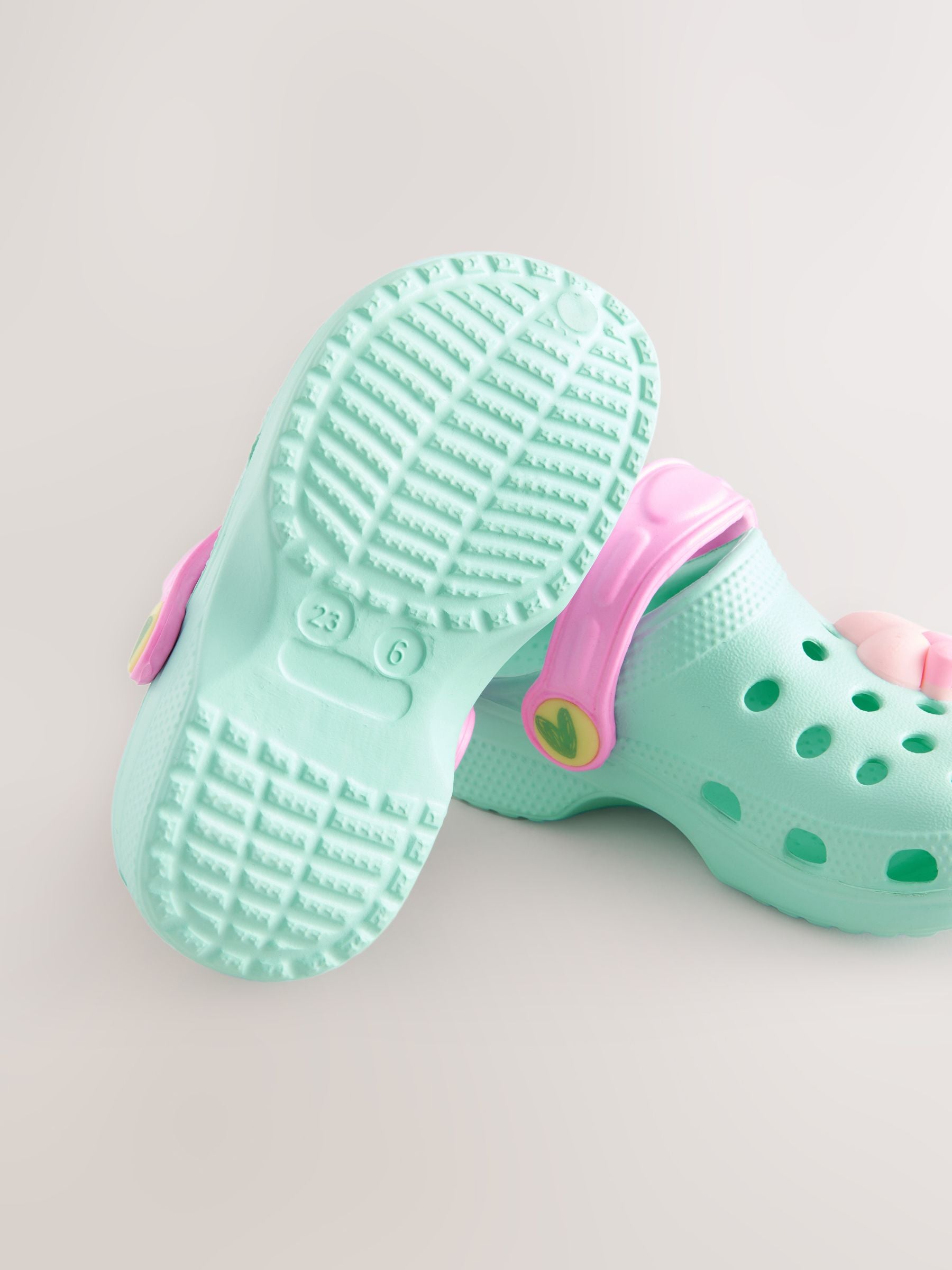 Turquoise Blue Heart Character Clogs image 5