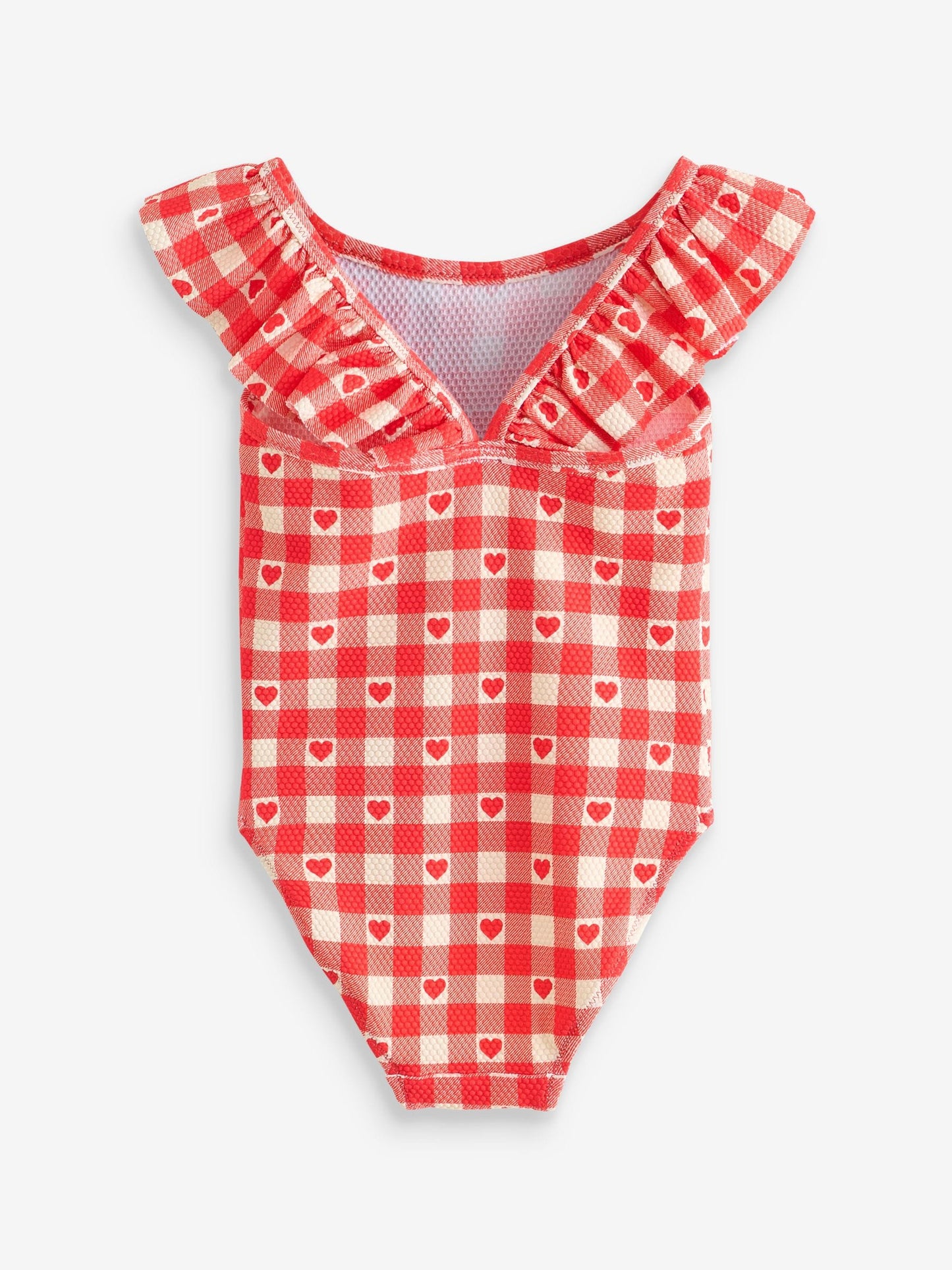 Red Gingham Heart Frill Shoulder Swimsuit (3mths-7yrs) image 8