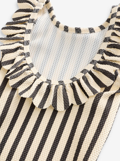 Black/White Stripe Frill Neck Swimsuit (3mths-7yrs) image 3