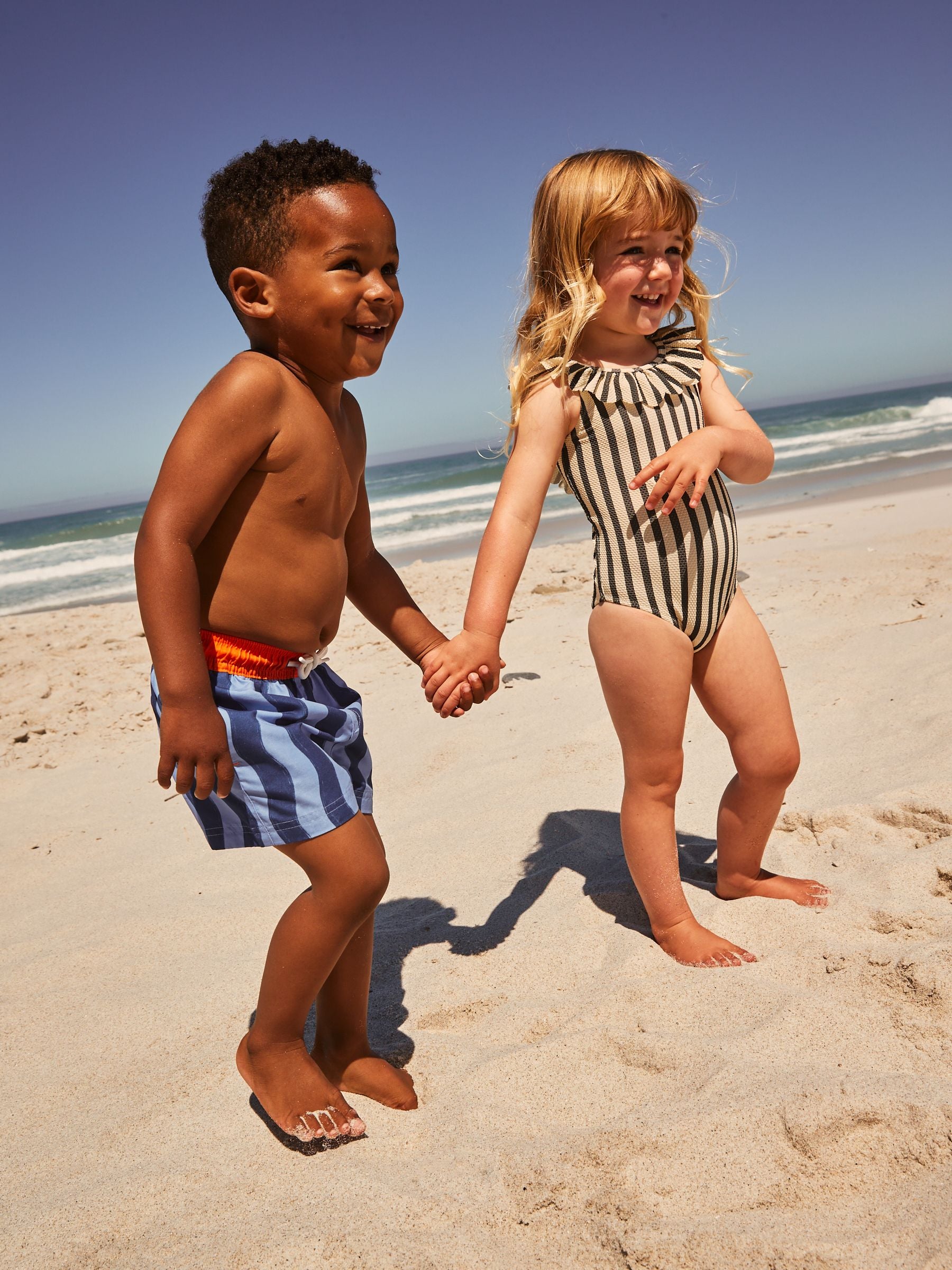 Black/White Stripe Frill Neck Swimsuit (3mths-7yrs) image 7