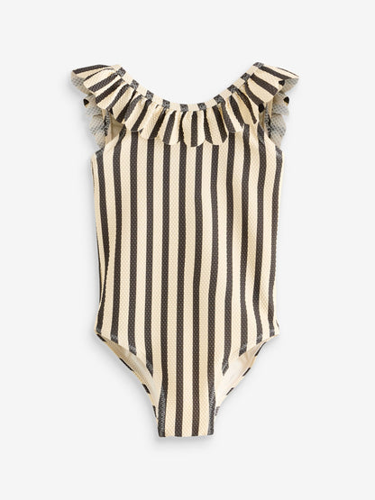 Black/White Stripe Frill Neck Swimsuit (3mths-7yrs) image 9