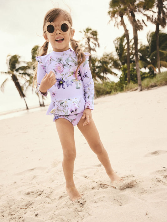 Lilac Purple Floral Sunsafe Swim Set (3mths-7yrs) image 3