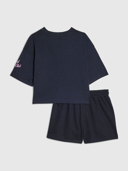 Dsiney Kidz - River Island Blue Island Era Cherry T-Shirt & Short Set image 2