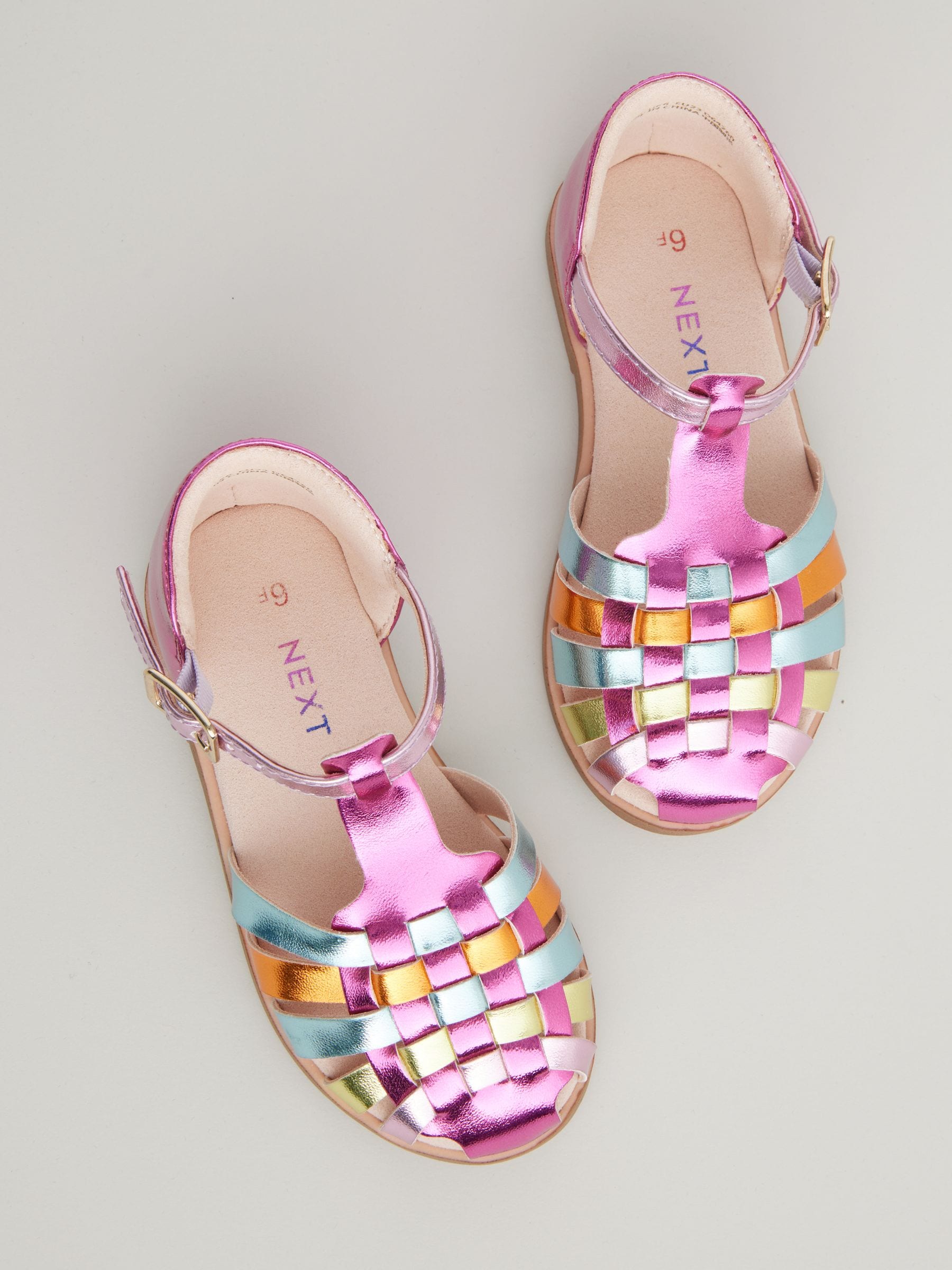 Rainbow Metallic Standard Fit (F) Fisherman Occasion Sandals image 7