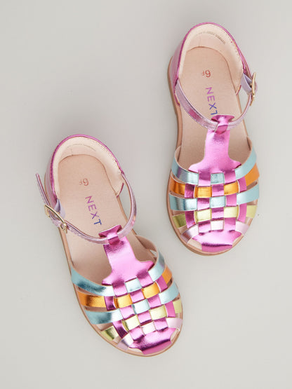 Rainbow Metallic Standard Fit (F) Fisherman Occasion Sandals image 7