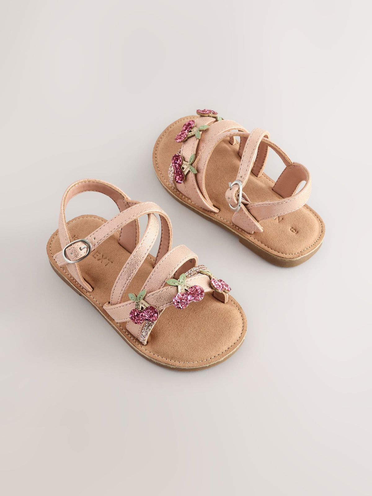 Rose Gold Cherry Multi Strap Sandals image 1