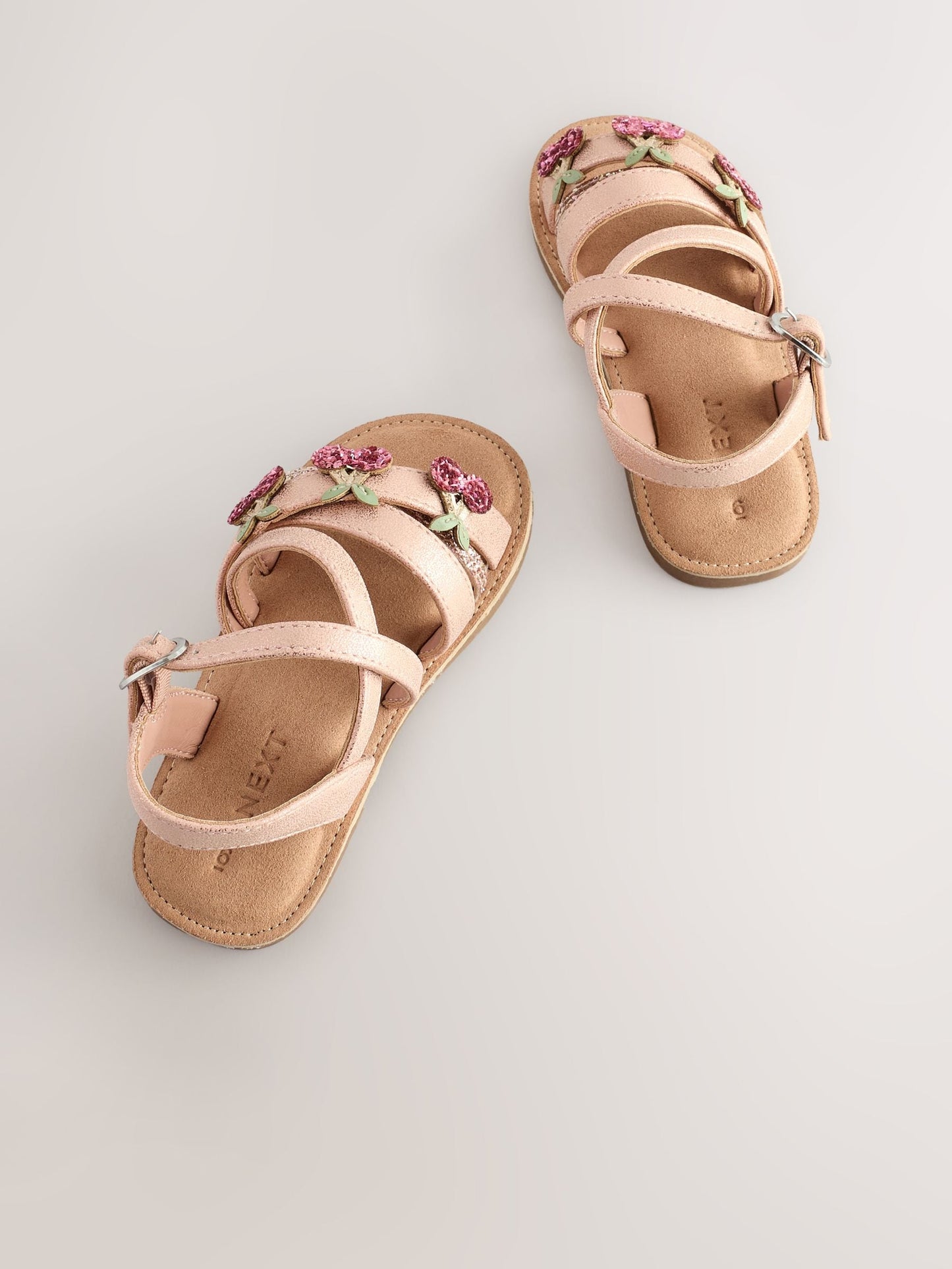 Rose Gold Cherry Multi Strap Sandals image 3