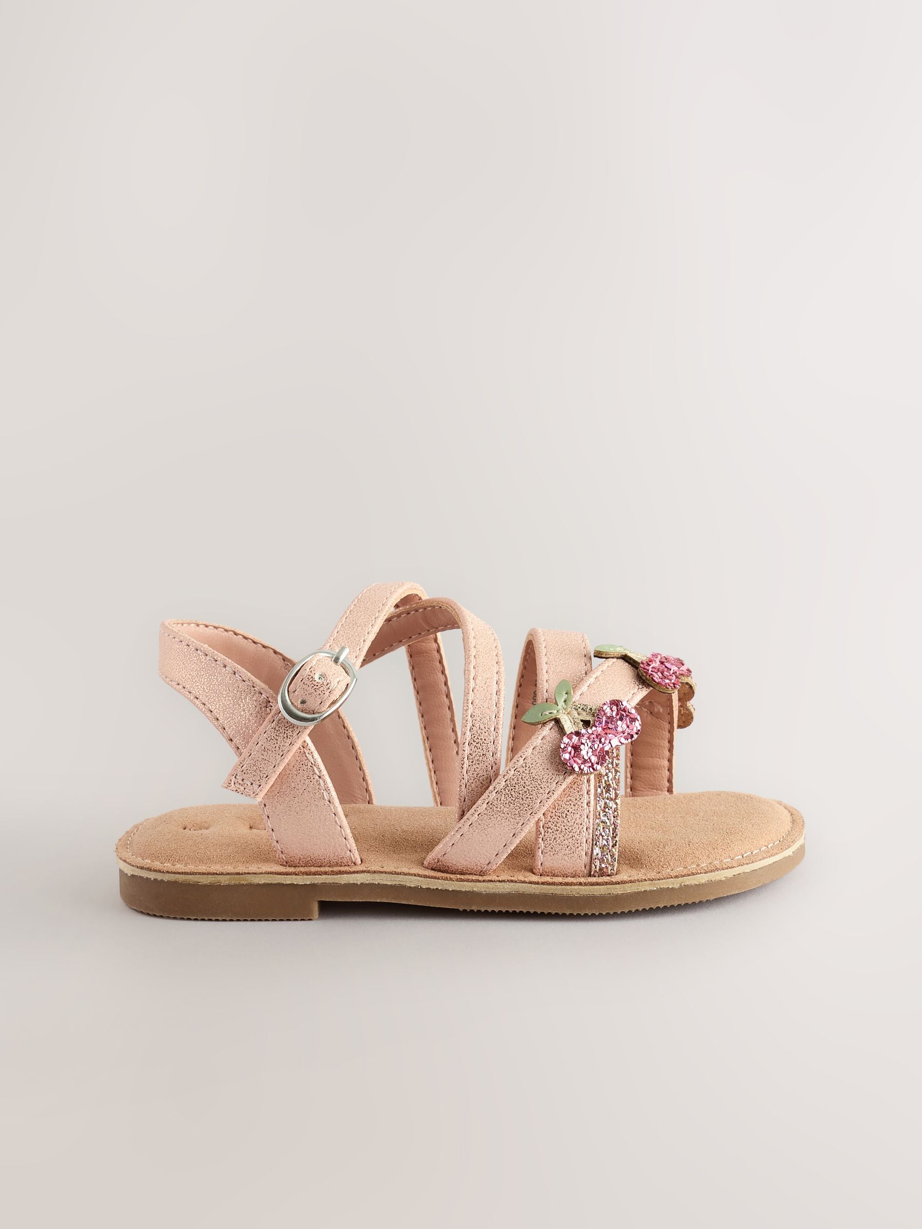 Rose Gold Cherry Multi Strap Sandals image 4