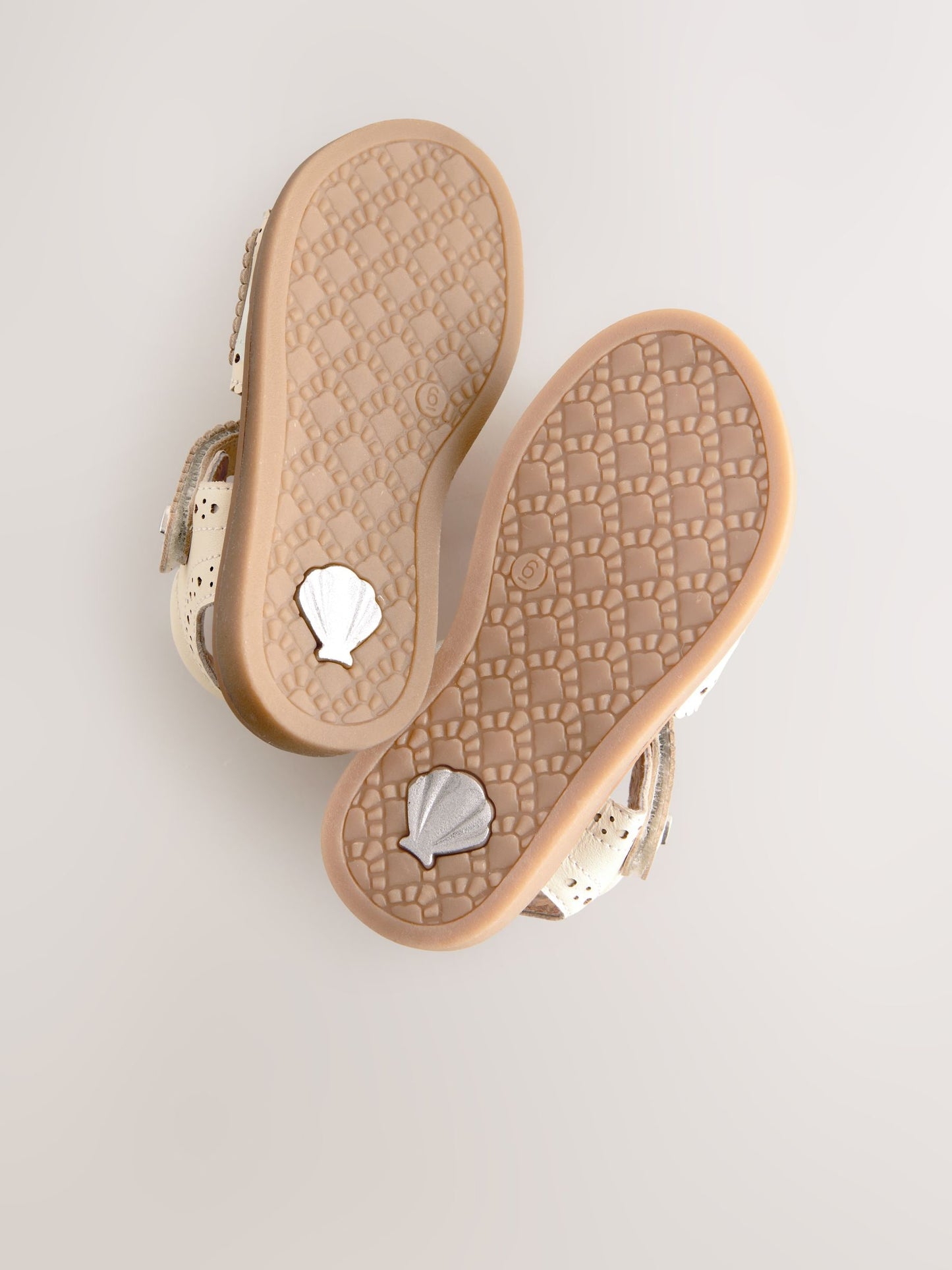 White Leather Brogue Touch Fastening Sandals image 7