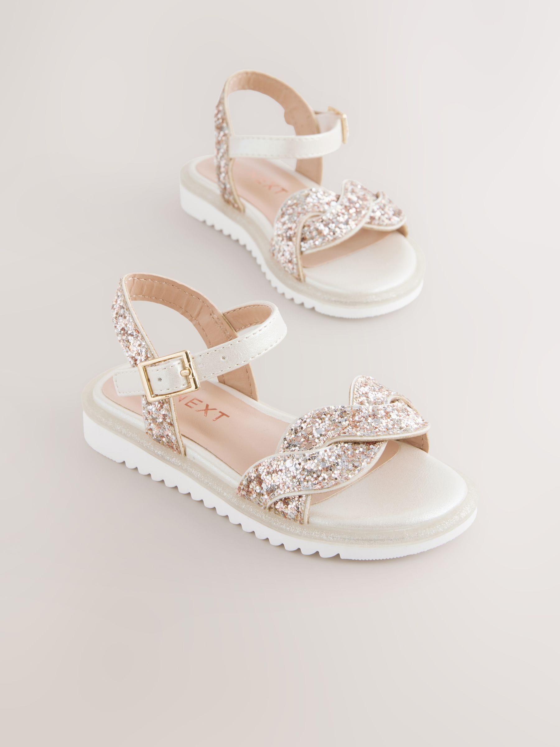 Ivory Glitter Occasion Sandals image 1