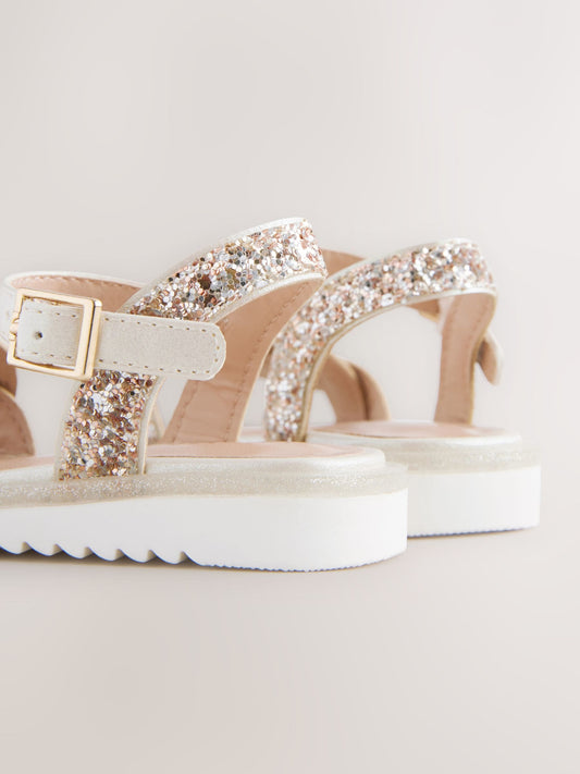 Ivory Glitter Occasion Sandals image 2