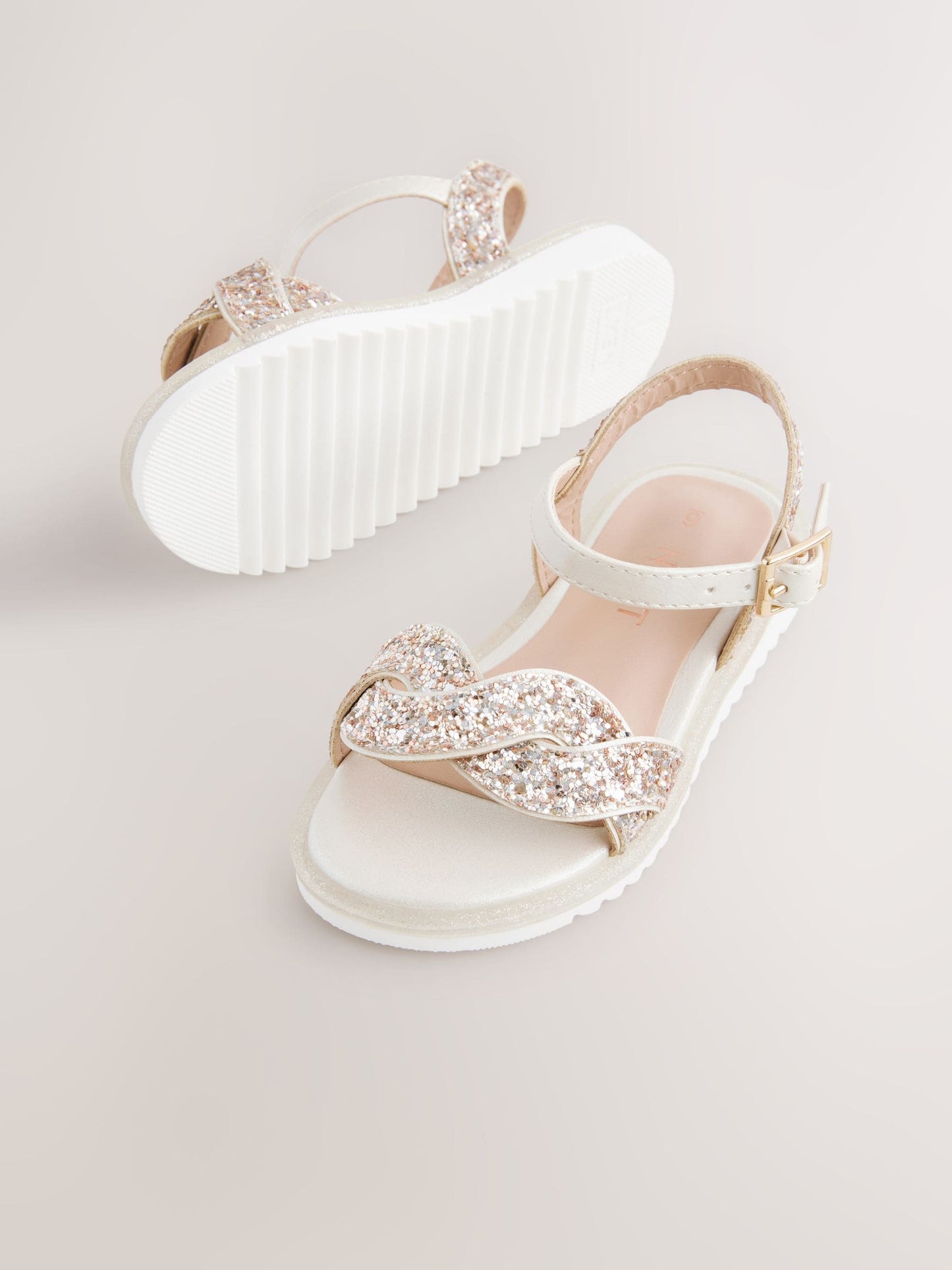 Ivory Glitter Occasion Sandals image 4