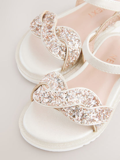 Ivory Glitter Occasion Sandals image 5