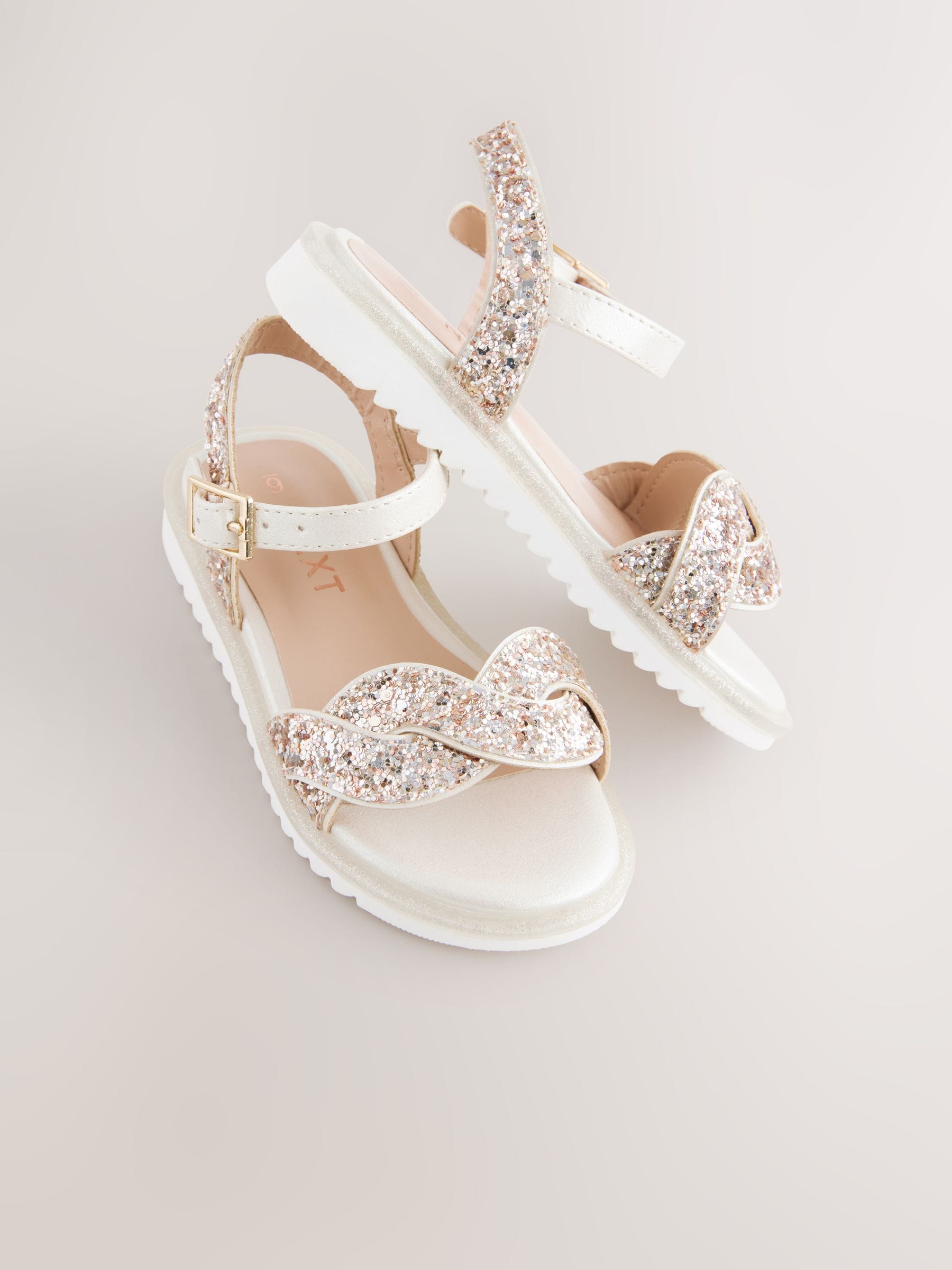 Ivory Glitter Occasion Sandals image 6