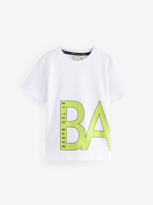Baker by Ted Baker Graphic 100% Cotton White T-Shirt image 1