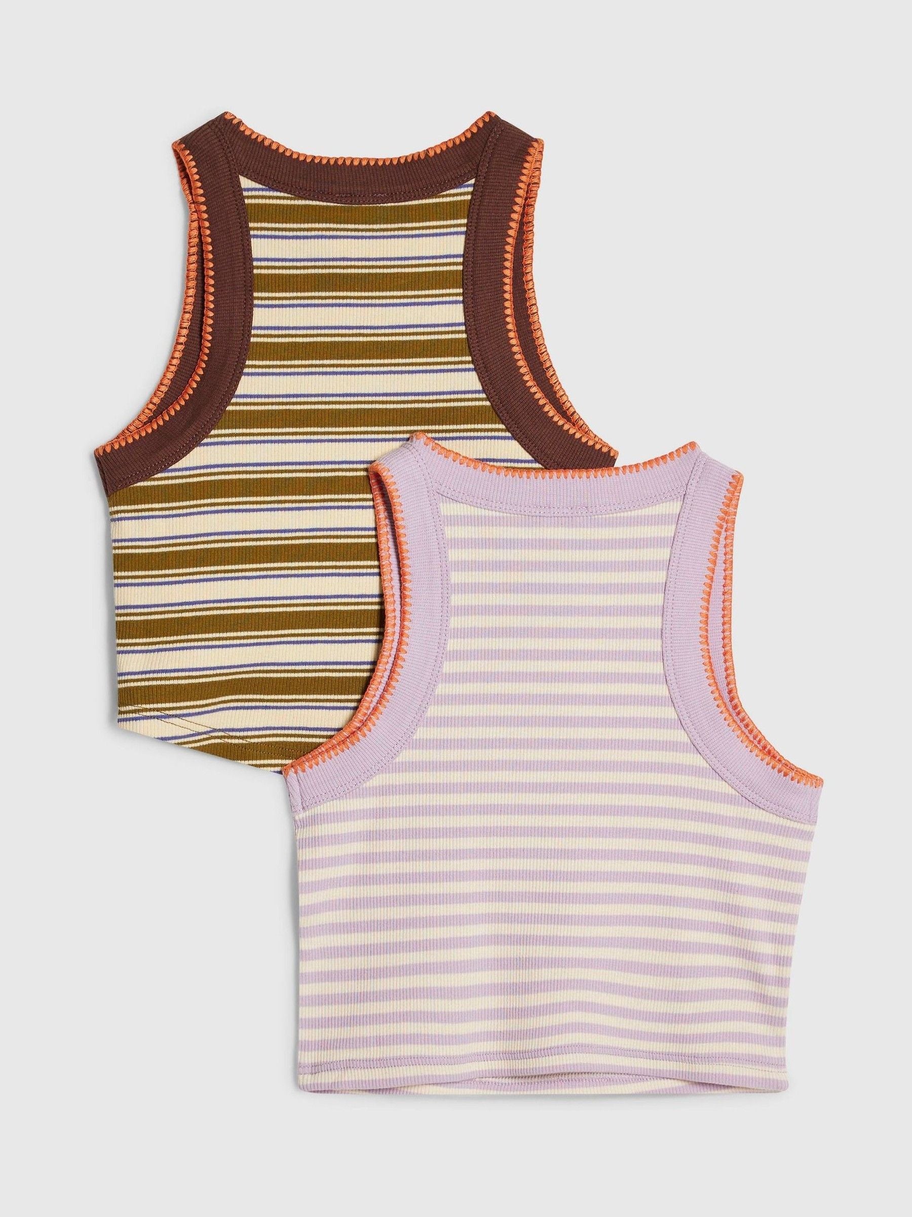 Dsiney Kidz - River Island Purple Stripe Tank Top 2 Pack image 2