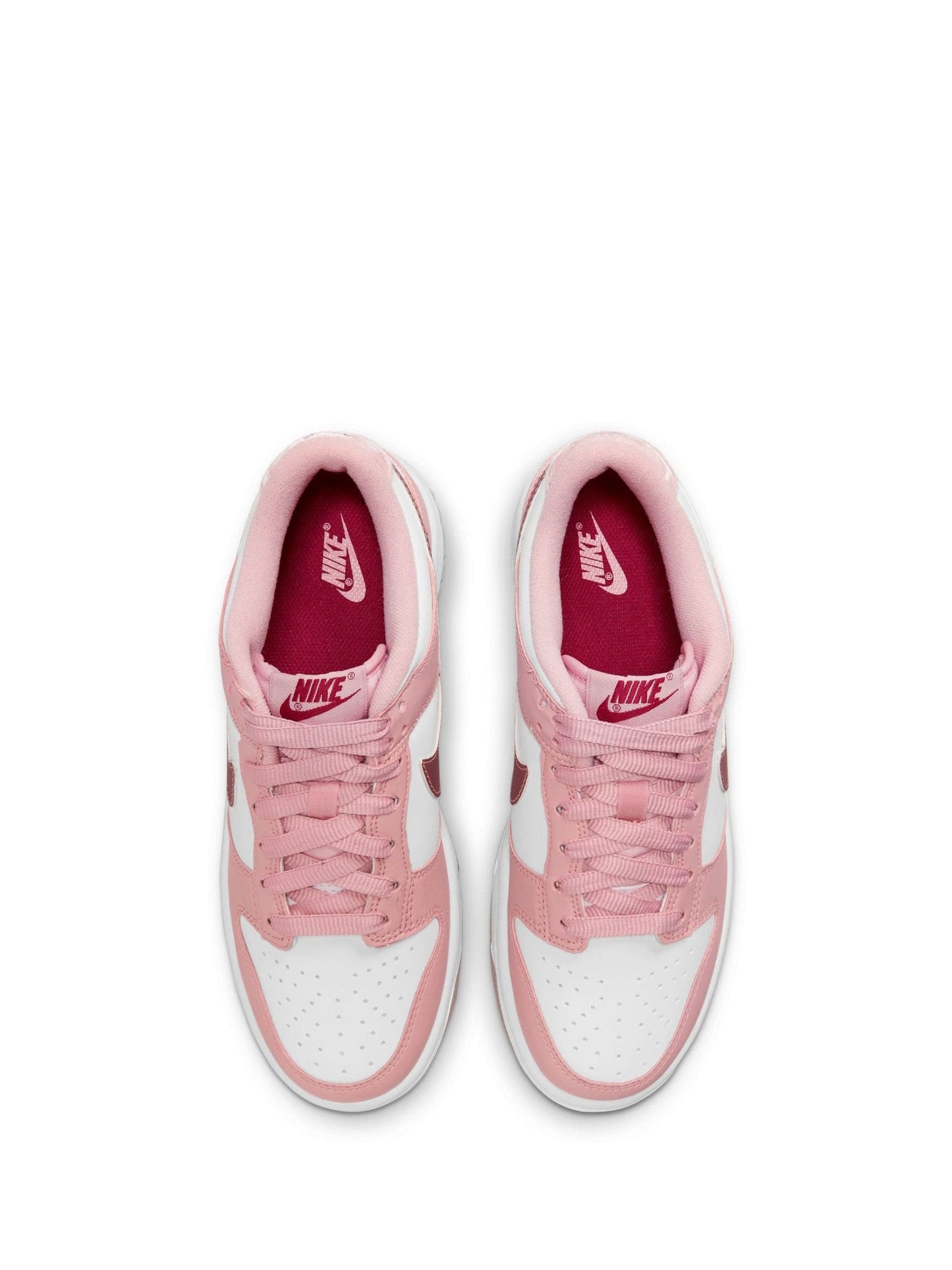 Nike White/Pale Pink Youth Dunk Low Trainers image 6
