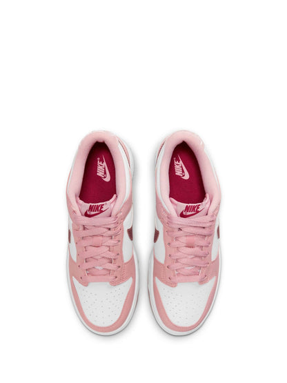 Nike White/Pale Pink Youth Dunk Low Trainers image 6