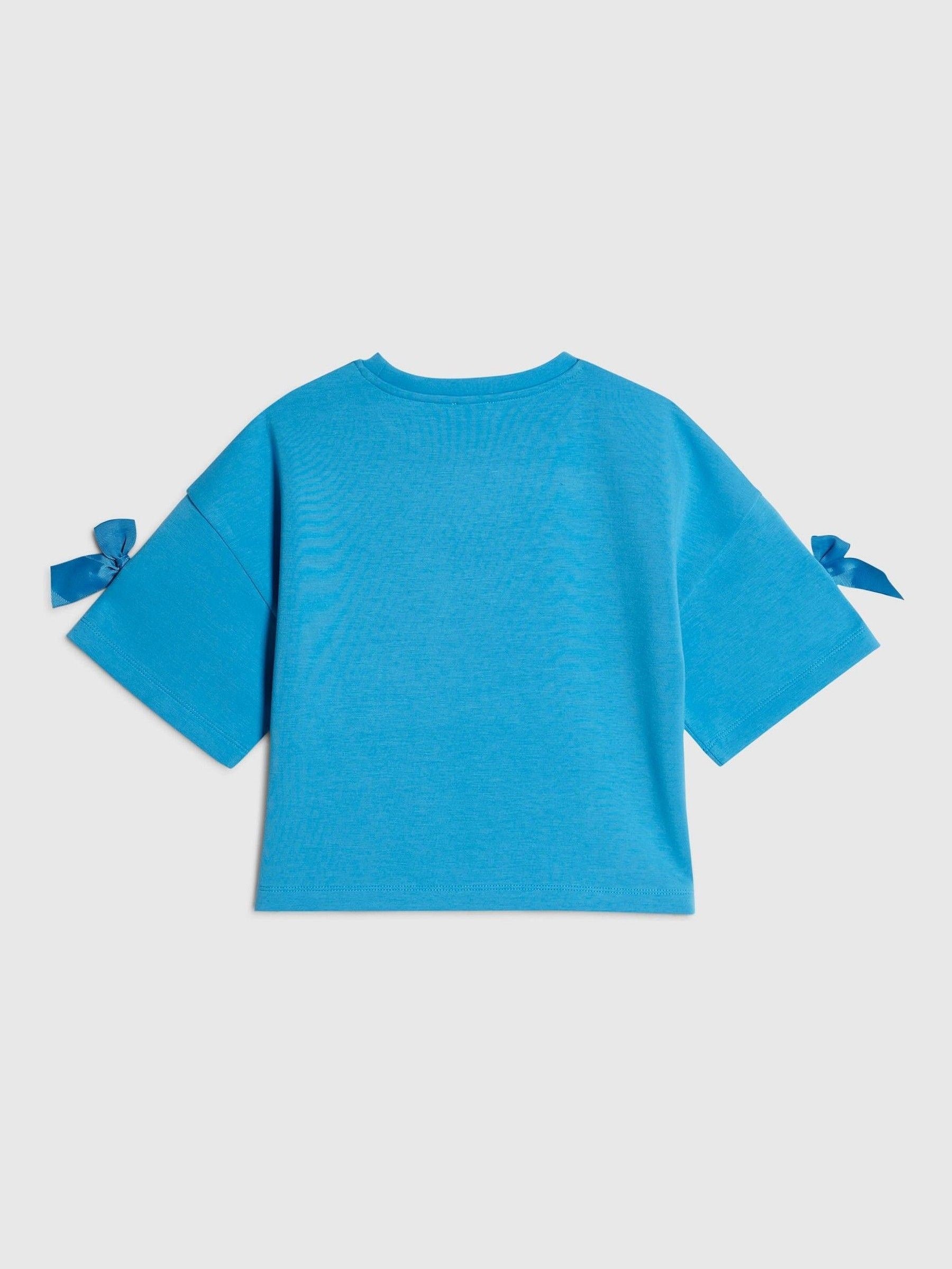 Dsiney Kidz - River Island Blue Premium Bow Boxy T-Shirt image 2