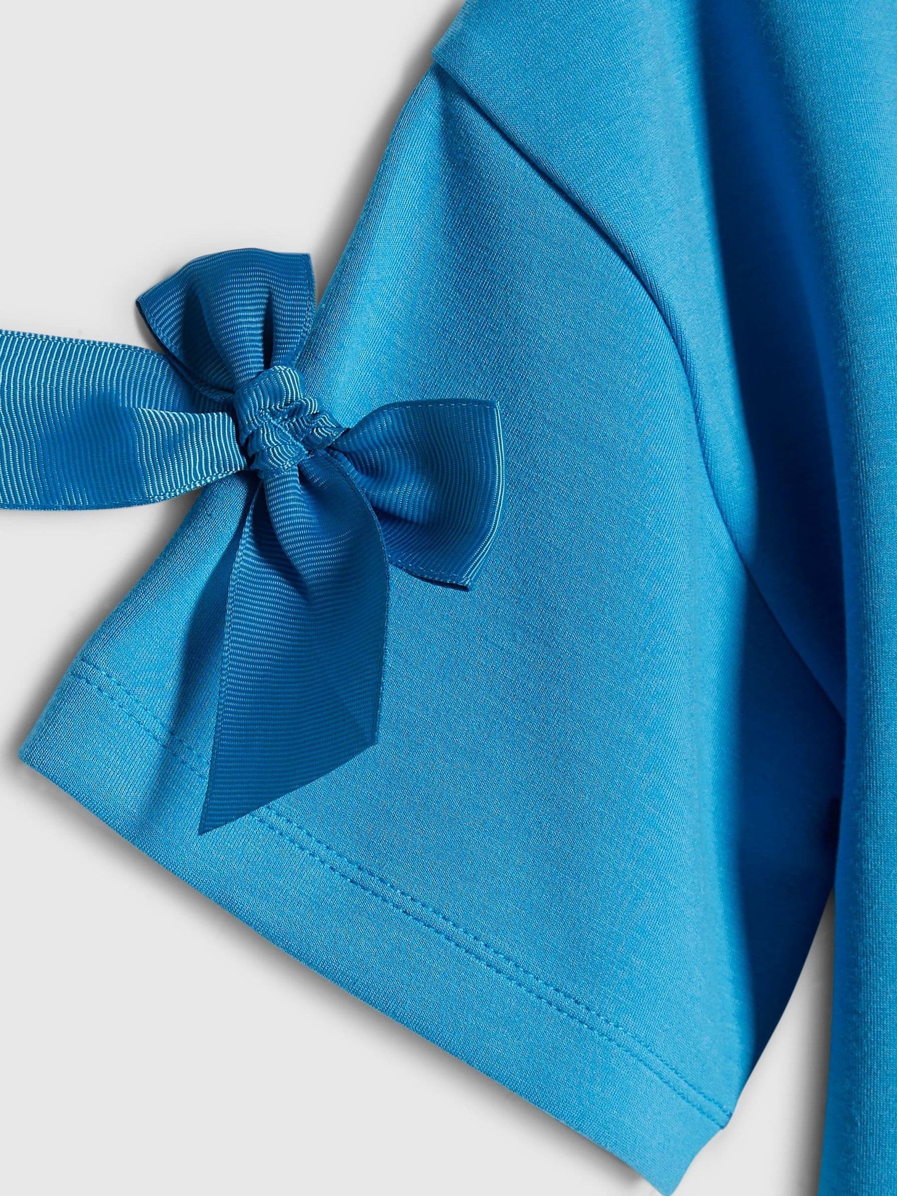 Dsiney Kidz - River Island Blue Premium Bow Boxy T-Shirt image 4