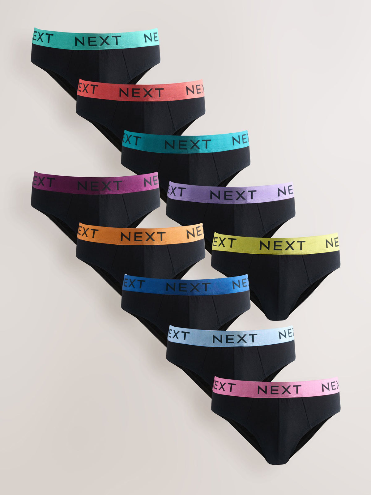 Dsiney Kidz - Black Bright Waistband 10 pack Cotton Rich Briefs image 1