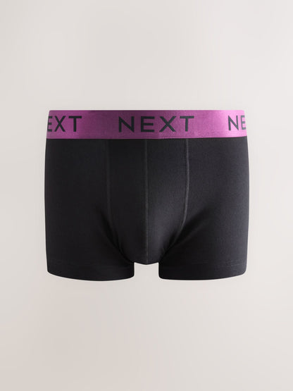 Dsiney Kidz - Black Shiny Colour Waistbands 10 pack Cotton Rich Blend Hipster Boxers image 6