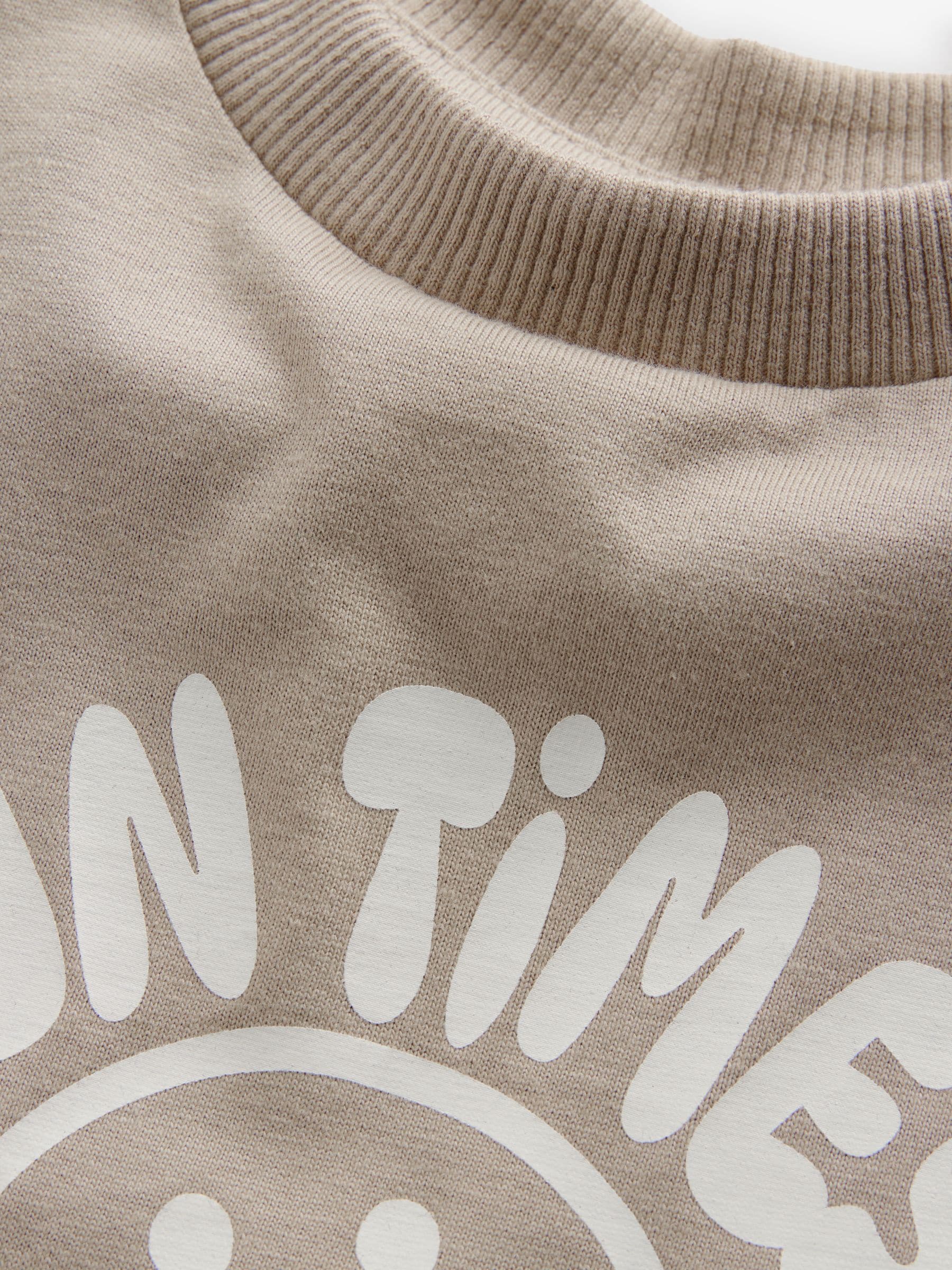 Neutral Fun Times Simple Short Sleeve T-Shirt (3mths-7yrs) image 4