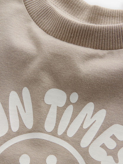 Neutral Fun Times Simple Short Sleeve T-Shirt (3mths-7yrs) image 4