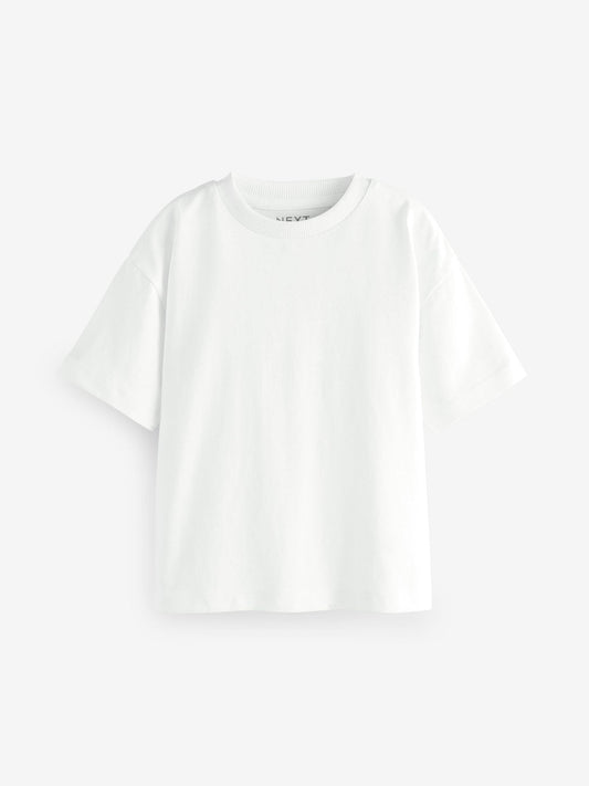 White Short Sleeve Plain T-Shirt (3mths-7yrs) image 1
