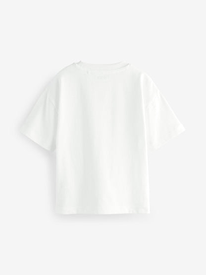 White Short Sleeve Plain T-Shirt (3mths-7yrs) image 3