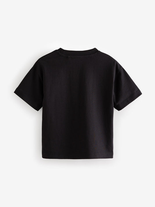 Black Short Sleeve Plain T-Shirt (3mths-7yrs) image 2