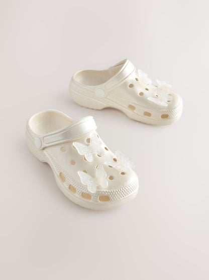 White Butterfly Clogs image 1