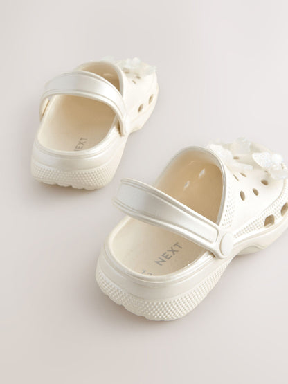 White Butterfly Clogs image 3