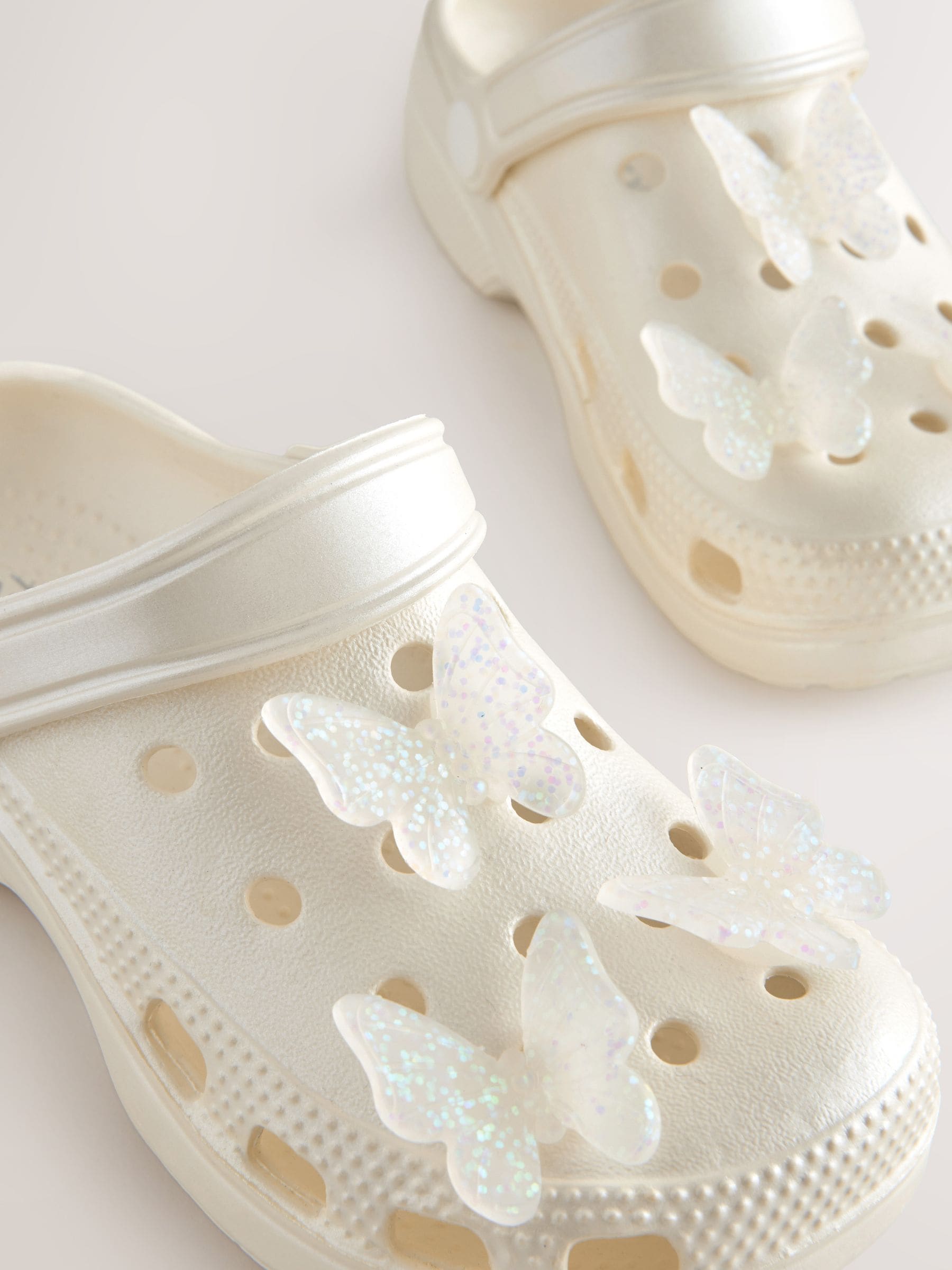 White Butterfly Clogs image 4