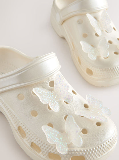 White Butterfly Clogs image 4