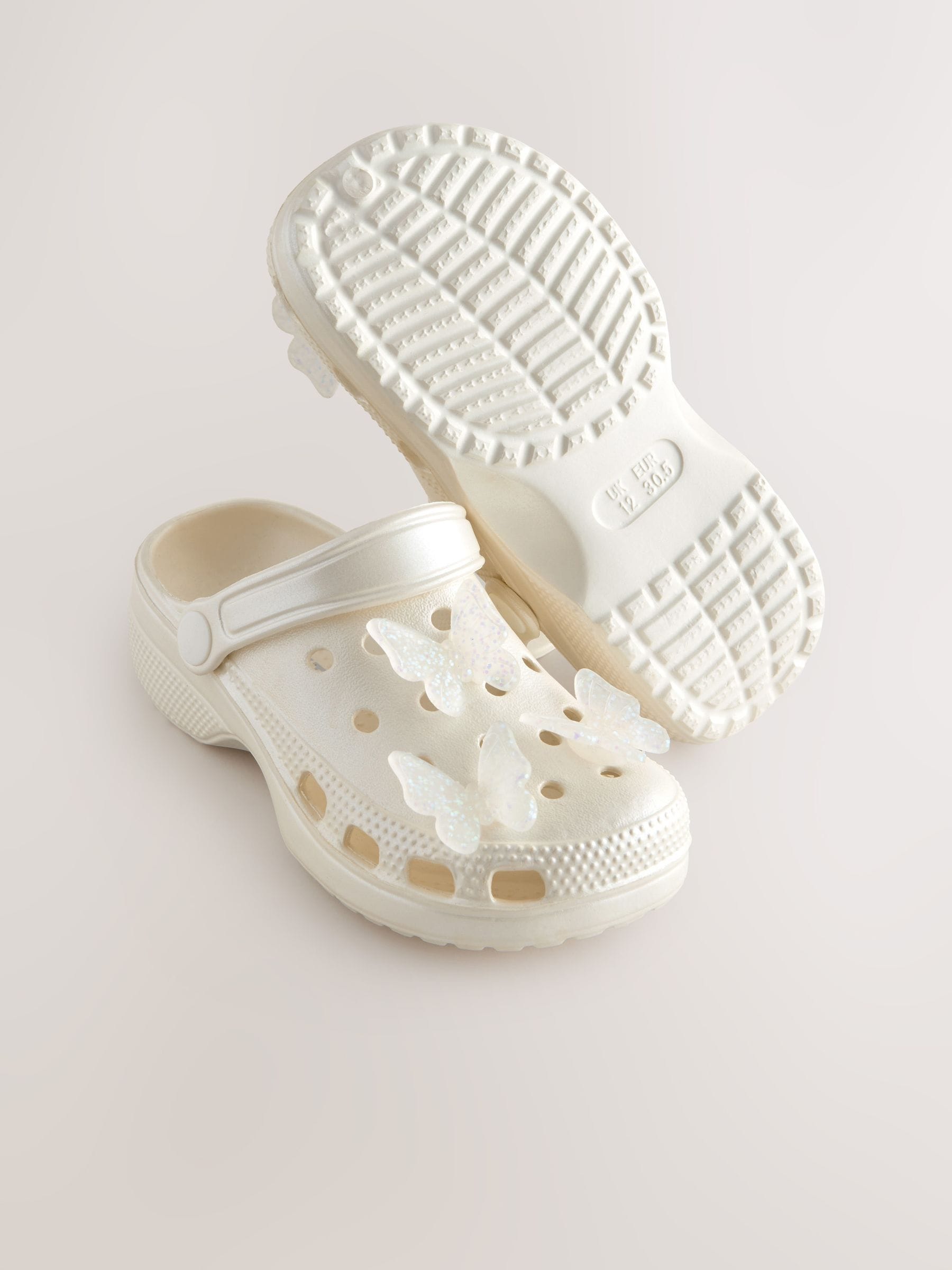 White Butterfly Clogs image 5