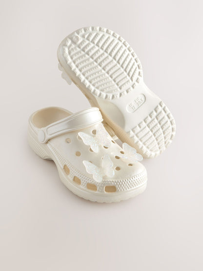 White Butterfly Clogs image 5