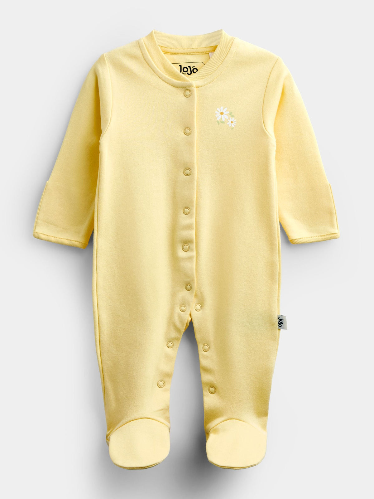 JoJo Maman Bébé Yellow Daisy 3-Pack Footed Sleepsuits - image 2