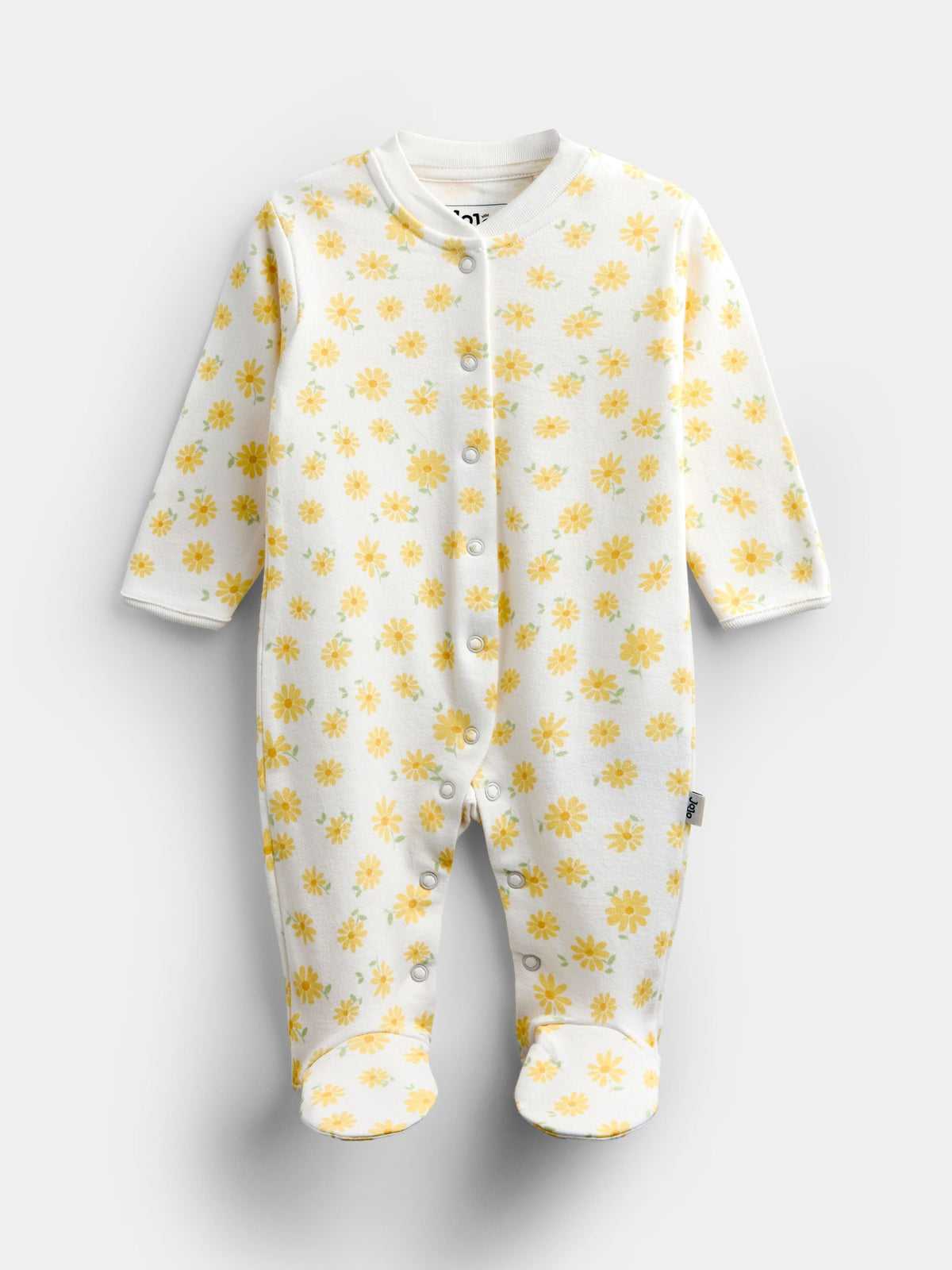 JoJo Maman Bébé Yellow Daisy 3-Pack Footed Sleepsuits - image 3