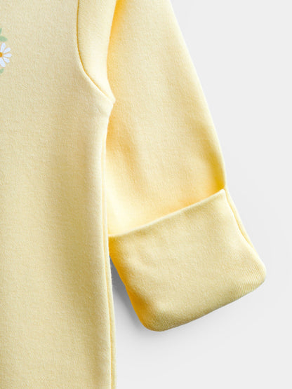 JoJo Maman Bébé Yellow Daisy 3-Pack Footed Sleepsuits - image 8