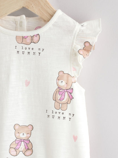 White I Love My Mummy Baby Bloomer Romper image 4