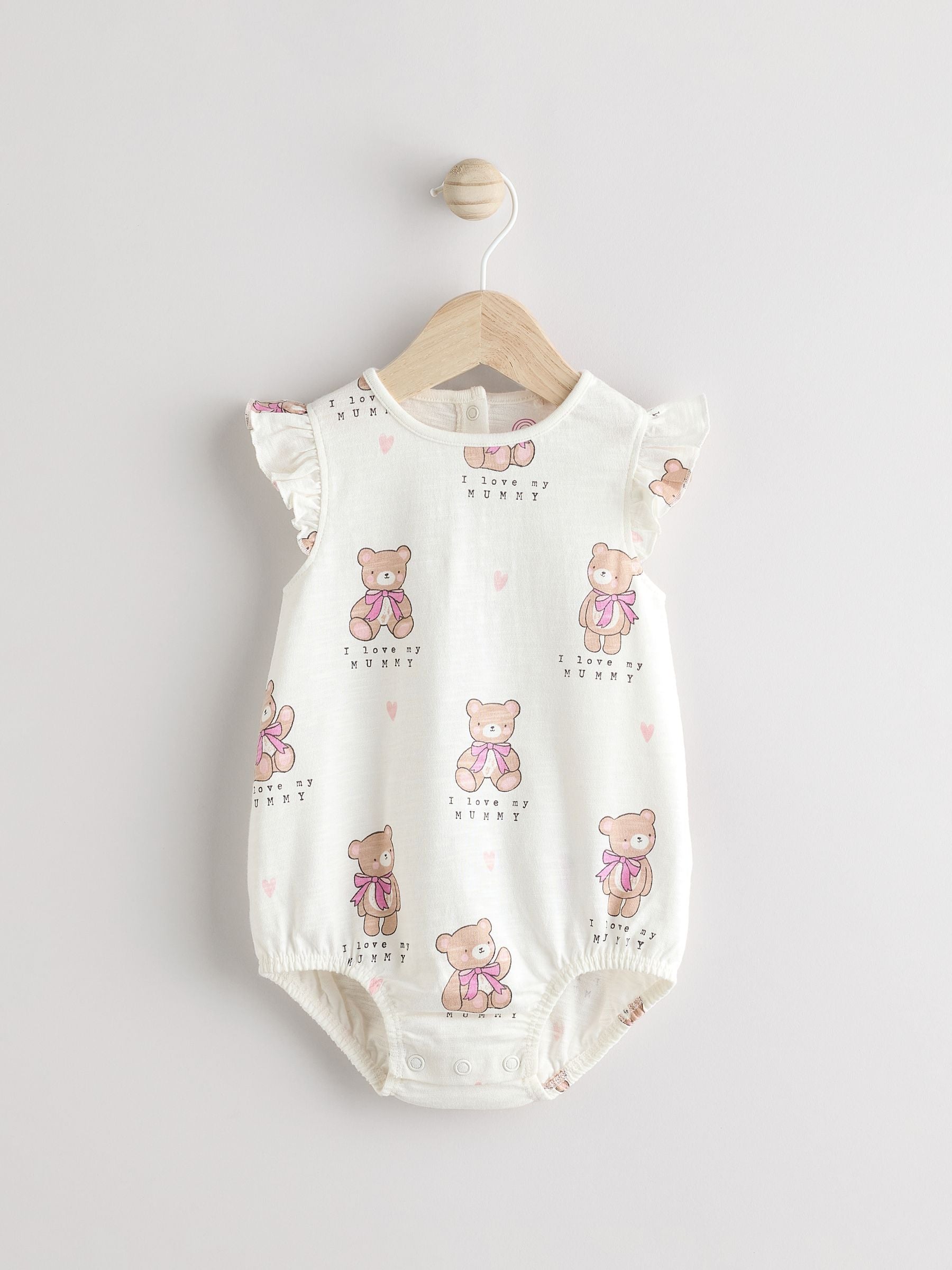 White I Love My Mummy Baby Bloomer Romper image 1