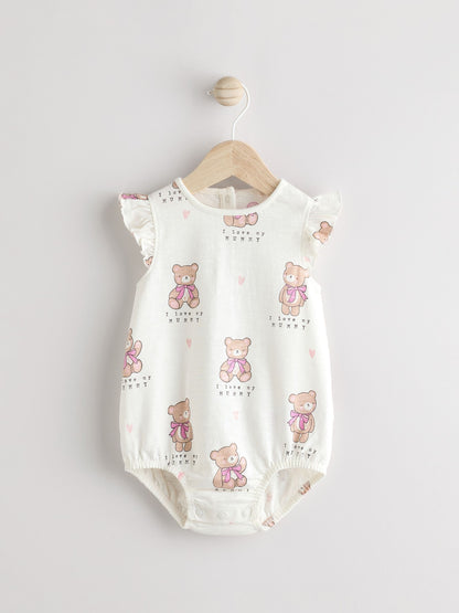 White I Love My Mummy Baby Bloomer Romper image 1