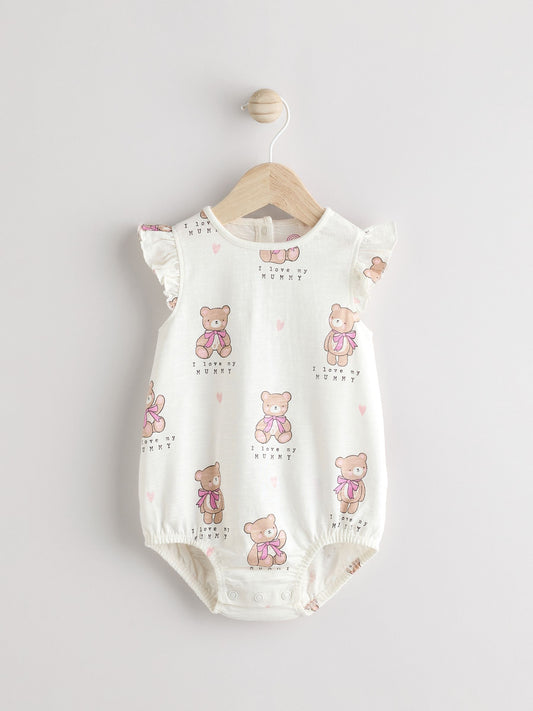 White I Love My Mummy Baby Bloomer Romper image 1