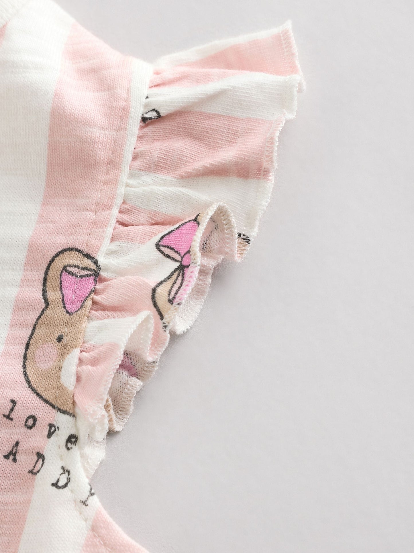 Pink/White Stripe I Love My Daddy Baby Bloomer Romper image 4