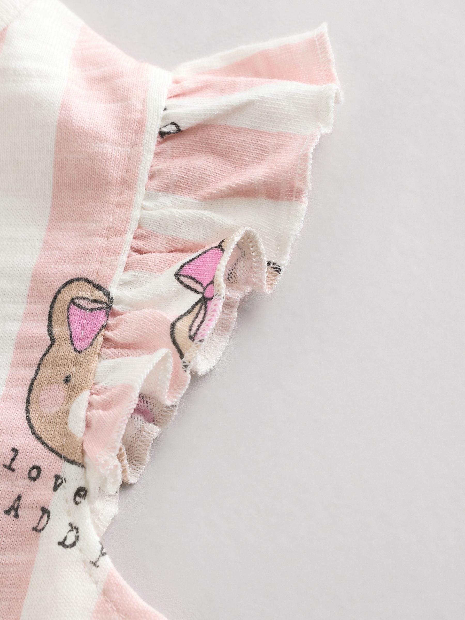 Pink/White Stripe I Love My Daddy Baby Bloomer Romper image 4