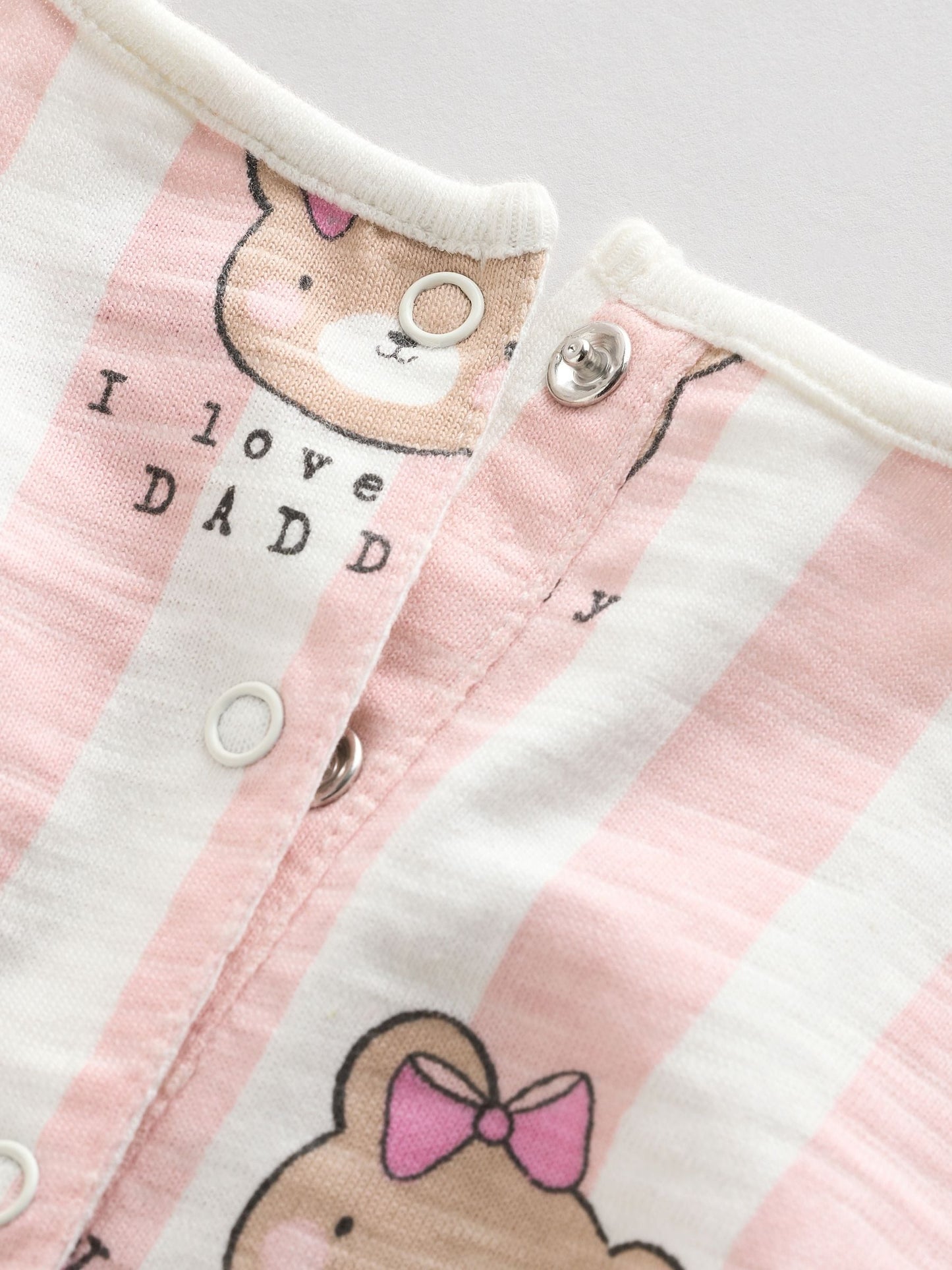 Pink/White Stripe I Love My Daddy Baby Bloomer Romper image 6