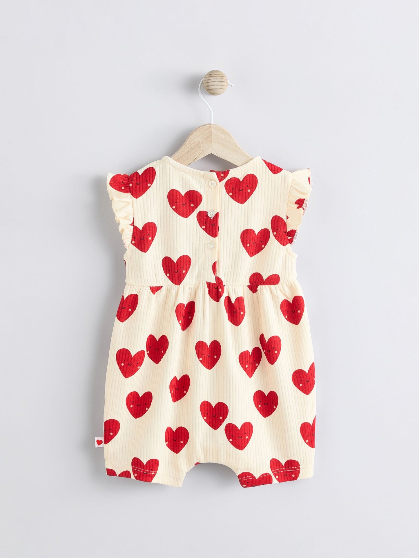Red Heart Printed Frill Baby 100% Cotton Romper image 3