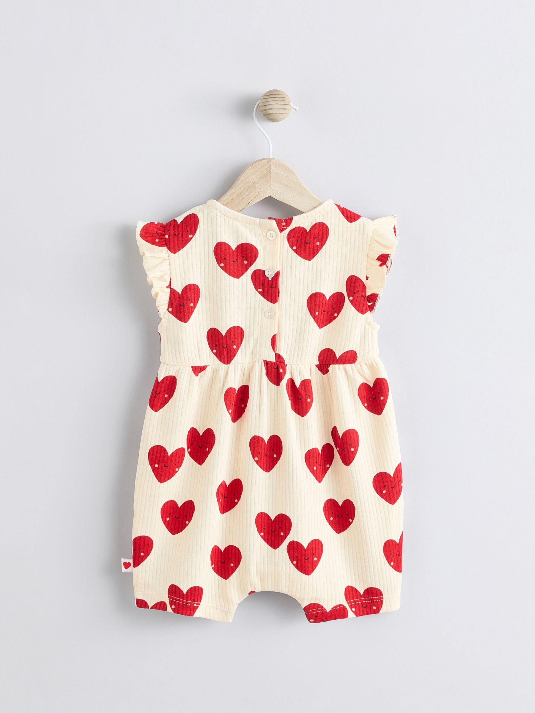 Red Heart Printed Frill Baby 100% Cotton Romper image 3