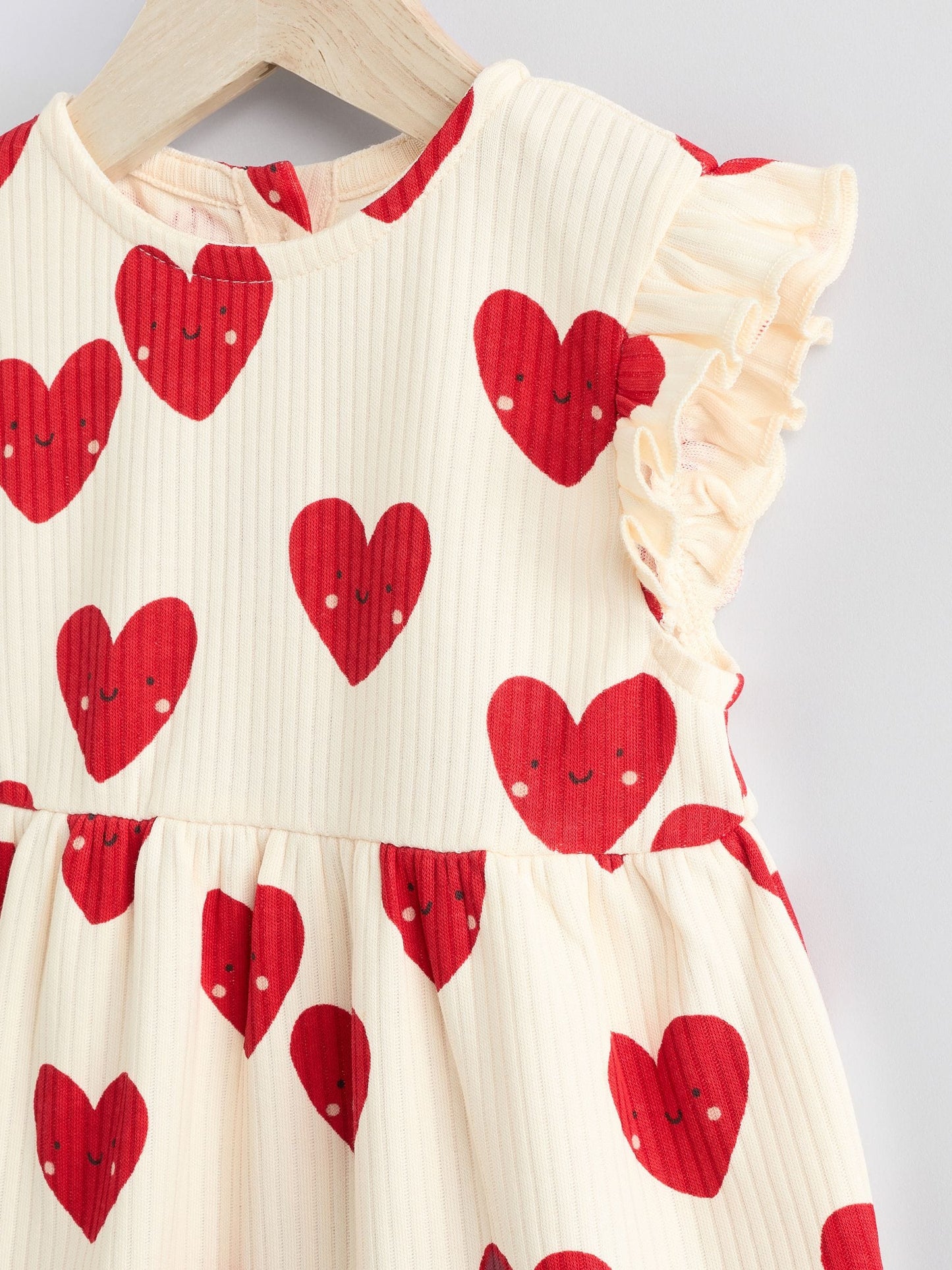 Red Heart Printed Frill Baby 100% Cotton Romper image 4